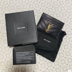 Saint Laurent Monogram Card Case (Gold Finishing)